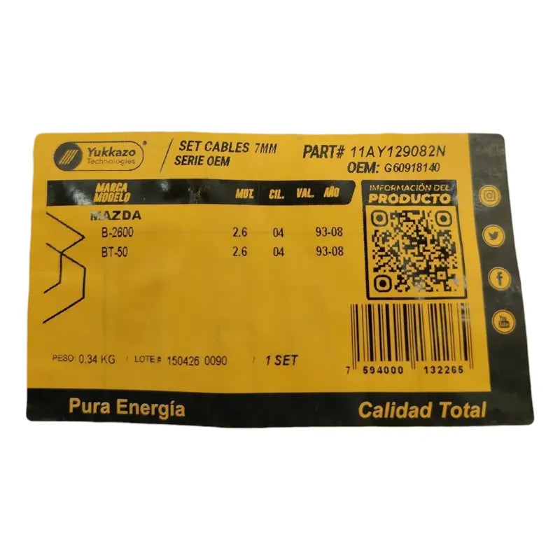 Cables Bujia Bt50 2.6 B2600 Mazda 2600  Original