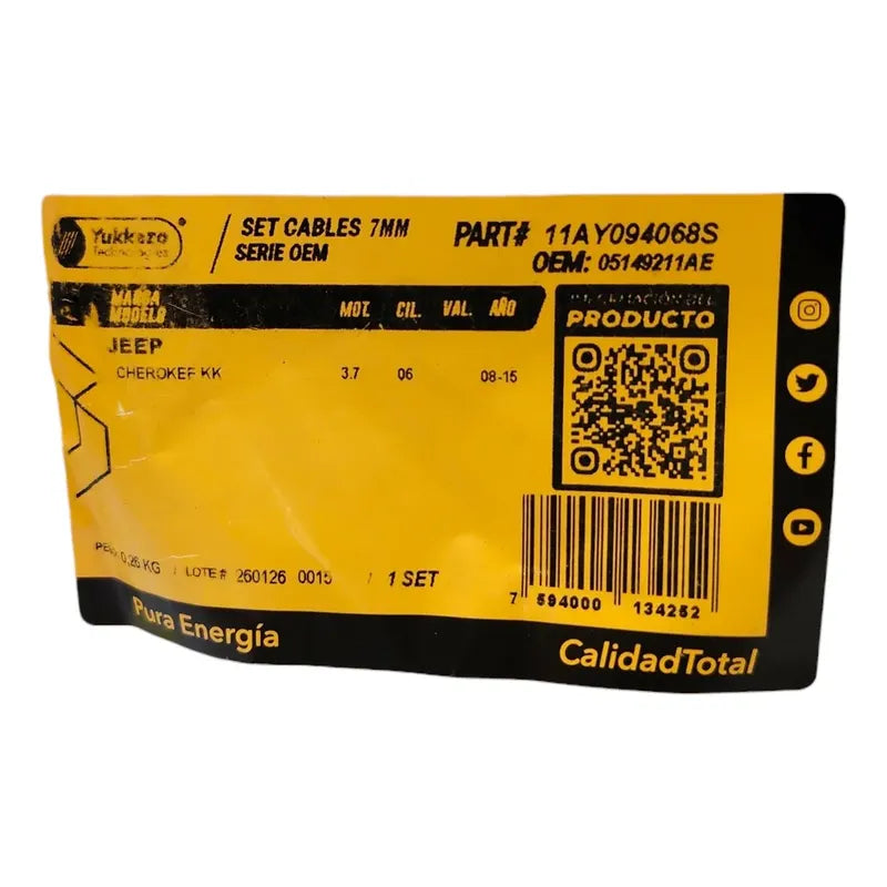 Cables Bujias Cherokee Kk 3.7 2008 2010 2011 2012 2013 2015