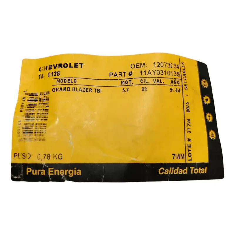 Cables Bujias Chevrolet Grand Blazer Cheyenne Tbi 350 5.7