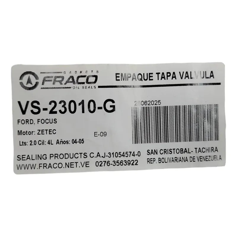 Empacadura Tapa Valvula Ford Focus Zetec 2000-2005