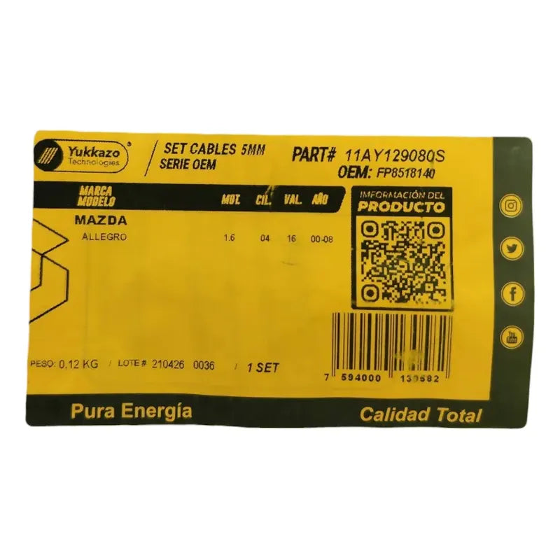 Cables Bujias Ford Laser 1.6 Mazda Allegro 1.6 2000-2005