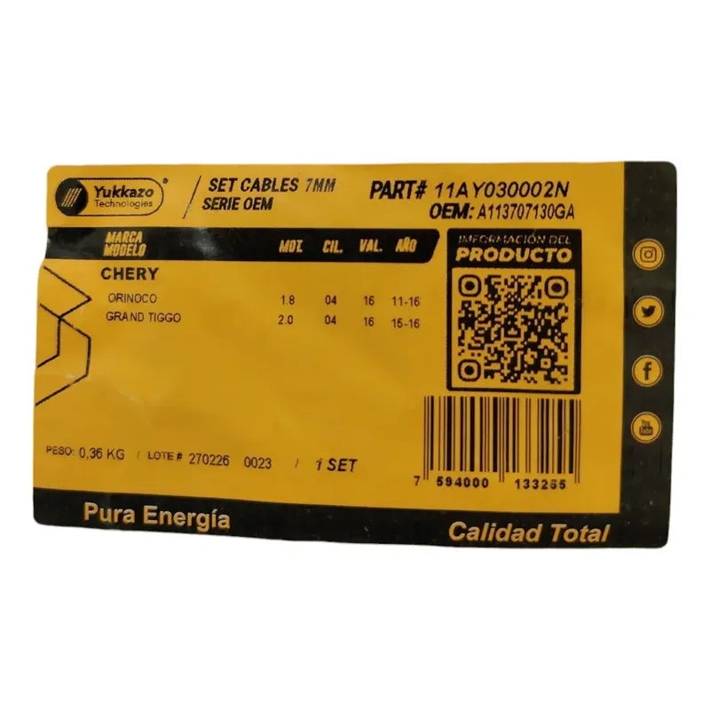 Juego Cables Bujias Chery Orinoco Tiggo 1.8 2.0 Original