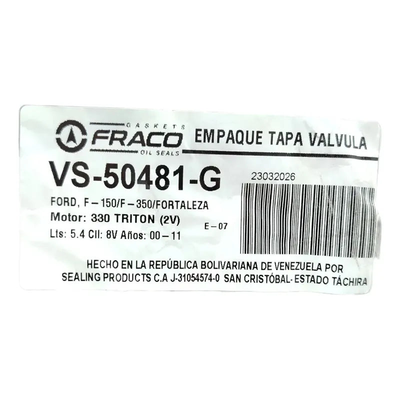 Empacadura Tapavalvula Ford Fortaleza F150 F350 Triton 5.4