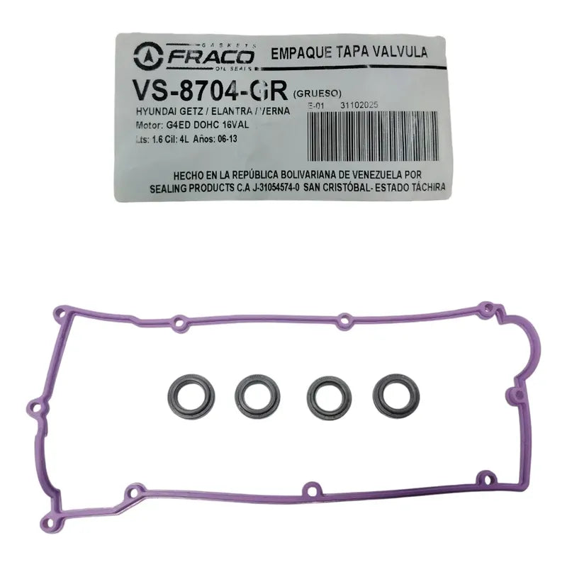 Empacadura Tapa Valvulas Getz Elantra 1.6 Morada Gruesa